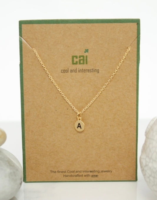 Dainty Disc Initial Necklace