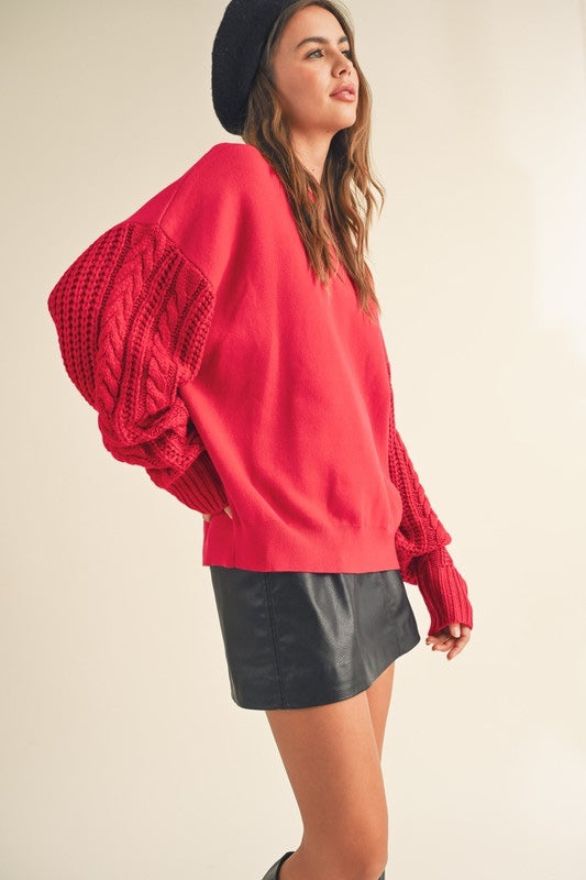 Cable Sleeve Sweatshirt