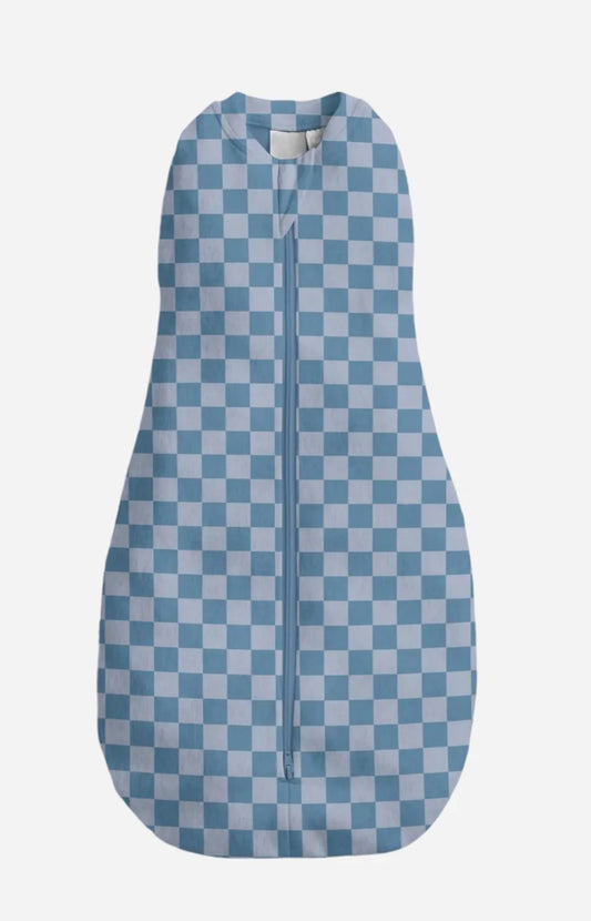 Sleep sacks with snaps- blue checkerboard