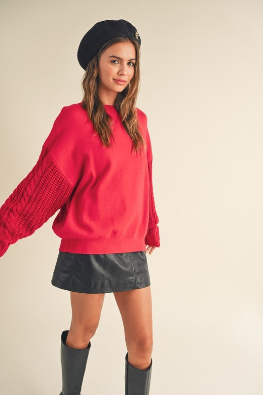 Cable Sleeve Sweatshirt