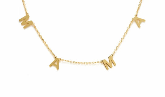 MAMA Block Letter Chain Necklace