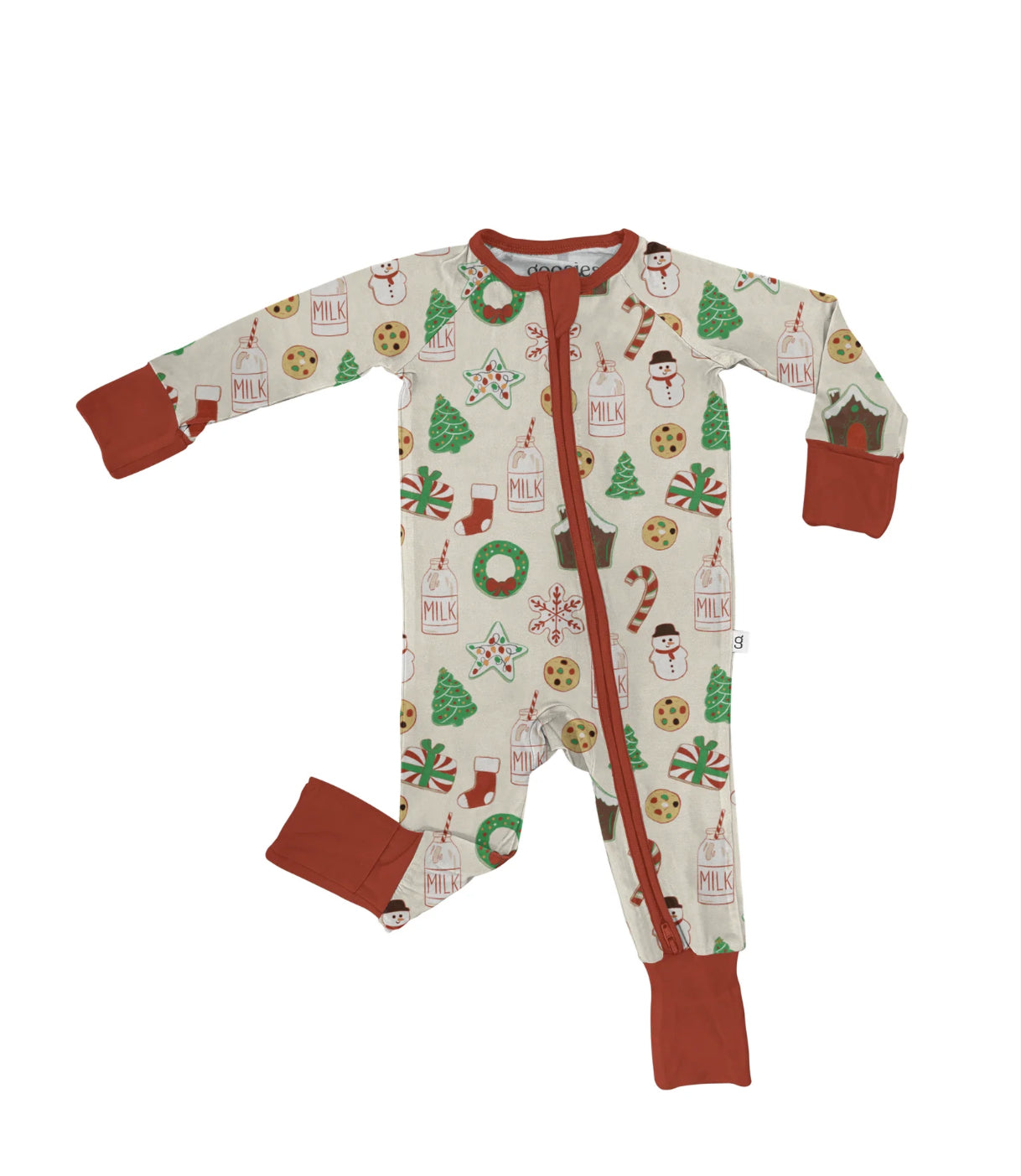 Long Sleeve Zip PJs- Christmas Cookies