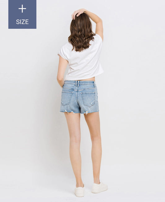 Vervet Mid Rise Raw Distressed Hem Shorts Fairplay